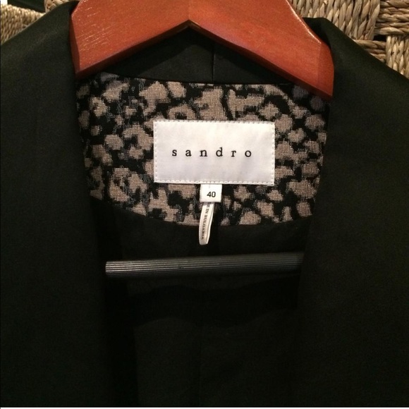 Sandro snake print wool tuxedo blazer - Picture 4 of 7